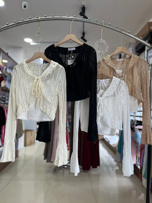 Fancy Lacey Shrug With Tank Tops Sets